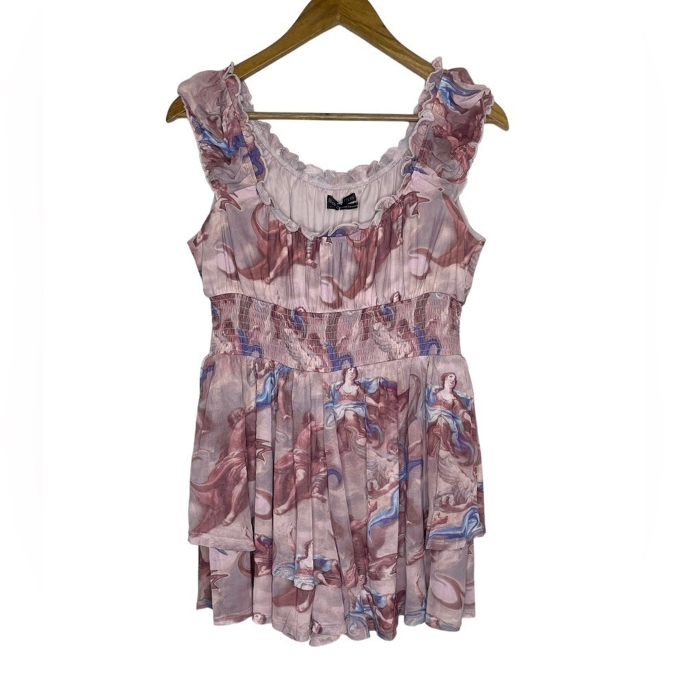 Urban Outfitters Rosie Mesh Romper Renaissance Print NWT - Picture 2 of 15